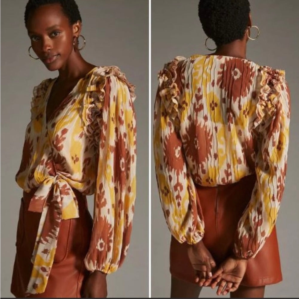 Anthropologie | NWOT | Ruffle Wrap Top | Large